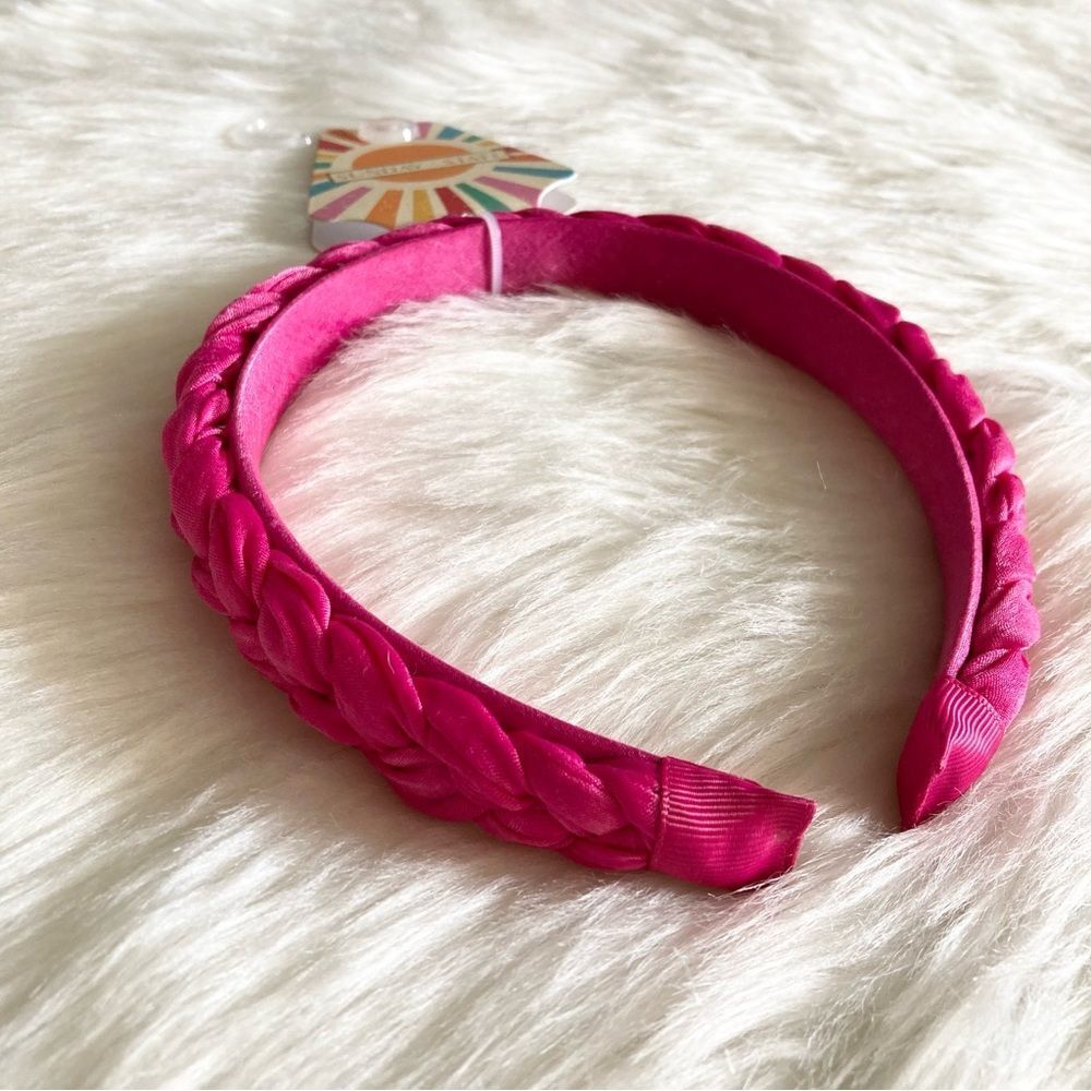 Pink Braided Satin Headband Sunday State NWT